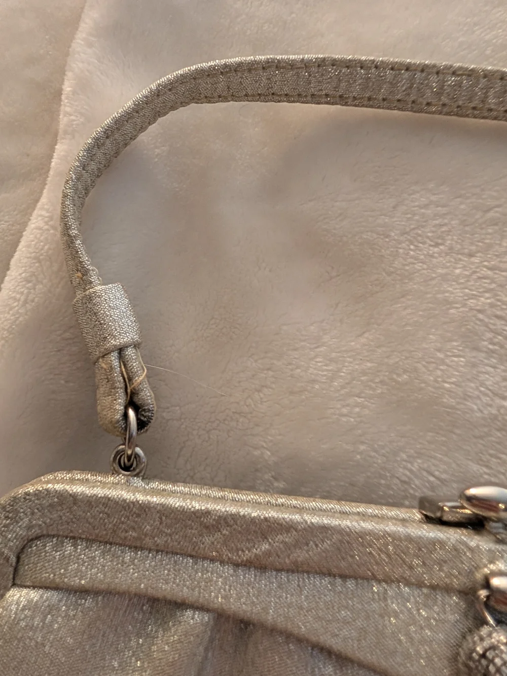 Vintage 1960s After Five Silver Lamé Evening Bag Clasp Mid Century Satin Lining